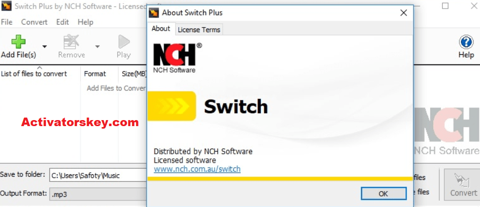 switch nch registration code